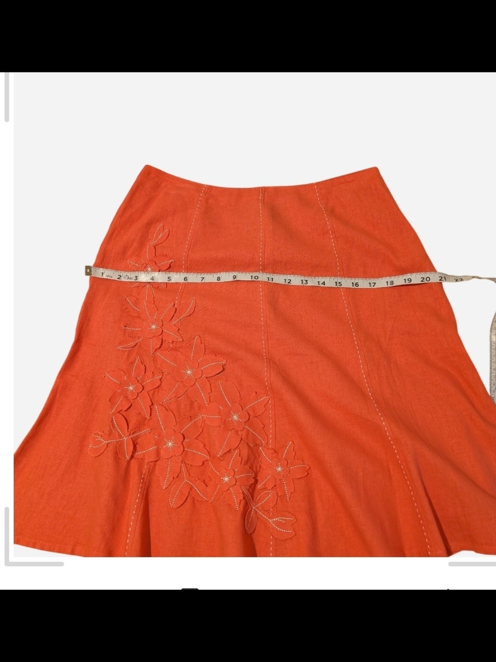 Pre-owned Sag Harbor Coral Embroidered A-Line Skirt - Picture 3 of 7